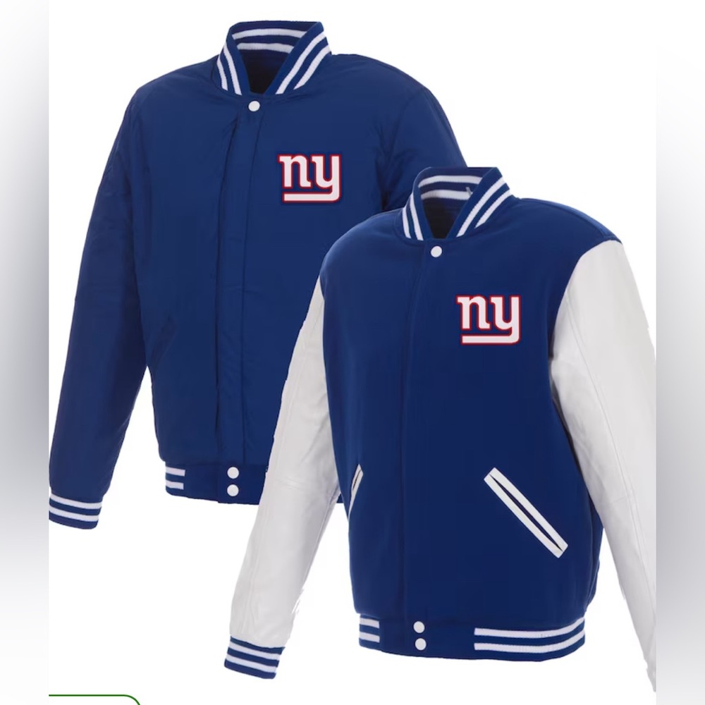 New York Giants -NFL Pro Line - Royal/White Reversible Full-Snap Jacket  - Large